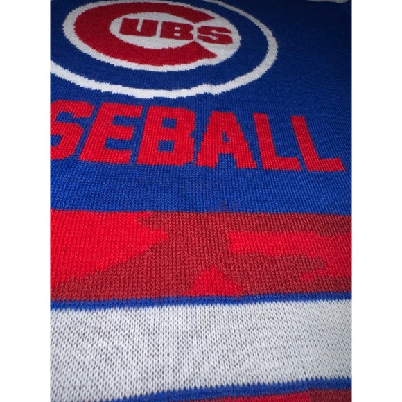 Men's Chicago Cubs Baseball Blue & Red Sweater - Picture 7 of 10